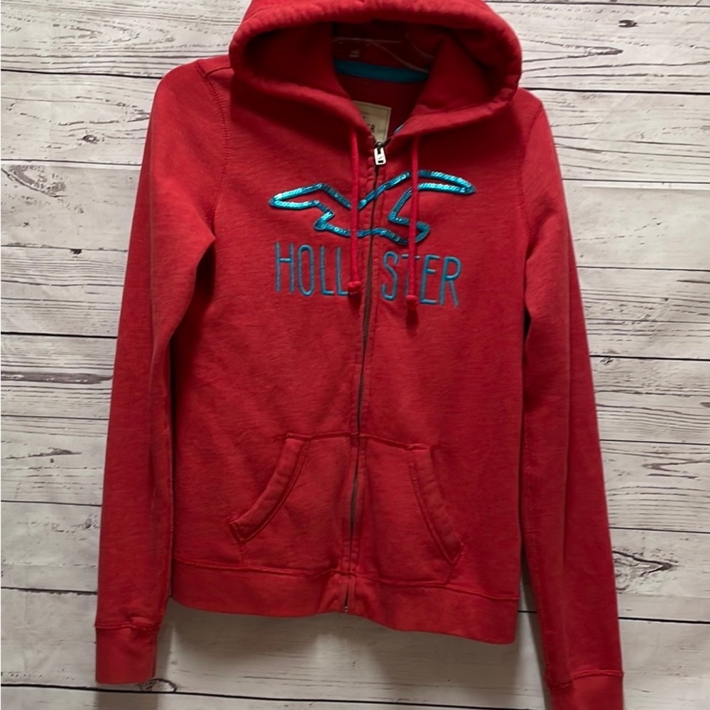 Hollister zip up hoodie jacket M
